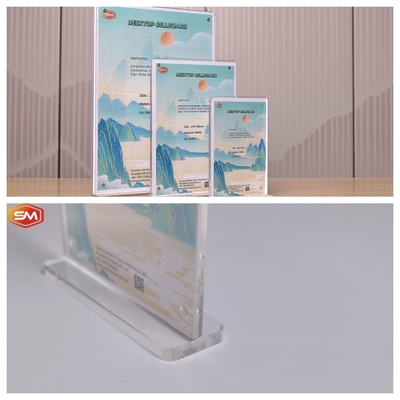 কেনা ম্যাগনেটিক ডিসপ্লে স্ট্যান্ড সহ গোলাকার 2.5 মিমি টি আকৃতির অ্যাক্রিলিক সাইন হোল্ডার অনলাইনে উৎপাদন