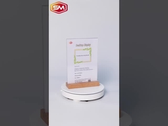 ফ্ল্যাট বেক কাঠের বেস সহ এক্রাইলিক সাইন হোল্ডার