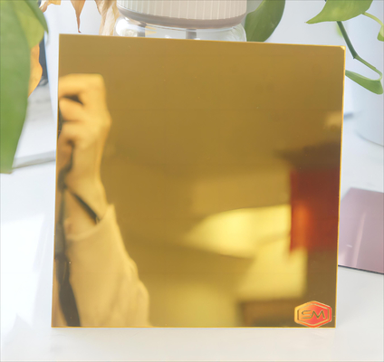 গোল্ডেন লেজার কাটিয়া 1mm 2mm দেয়াল সজ্জা আয়না স্ব আঠালো সঙ্গে এক্রাইলিক শীট