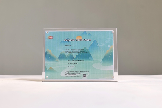 গ্লাস ফটো ক্লিয়ার 5 X 7 চৌম্বকীয় এক্রাইলিক ছবির ফ্রেম ফ্রিল্যান্সিং ডেস্কটপ ছবির ফ্রেম