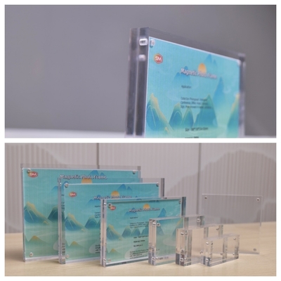 কাস্টম 4x6 5x7 ডাবল সাইড ম্যাগনেটিক ছবি এক্রাইলিক ম্যাগনেটিক ফটো ফ্রেম