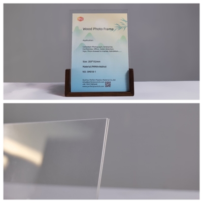 কাঠের বেস সহ ব্যক্তিগতকৃত গ্লাস 2 প্যাক এক্রাইলিক ফটো ফ্রেম