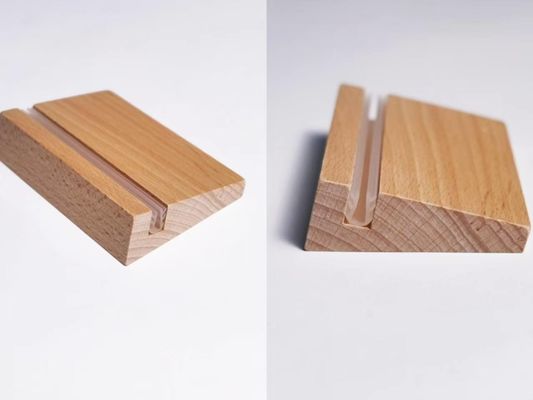 বেভেল কাঠের বেস অ্যাক্রিলিক পোস্টার হোল্ডার অ্যাক্রিলিক ডকুমেন্ট হোল্ডার অ্যাক্রিলিক সিগনেজ হোল্ডার